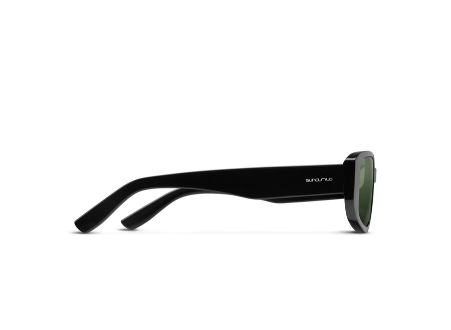 Suncloud Lane Black Frame Polarized Gray Green Lens Sunglasses