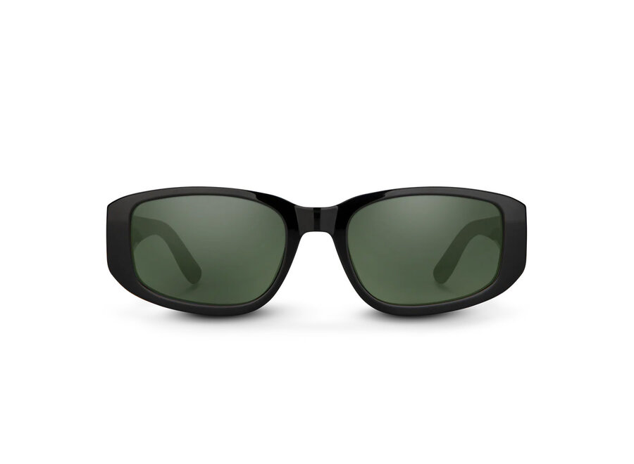 Suncloud Lane Black Frame Polarized Gray Green Lens Sunglasses