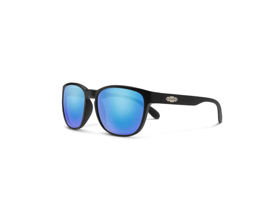 Suncloud Loveseat Matte Black Polarized Blue Mirror Sunglasses