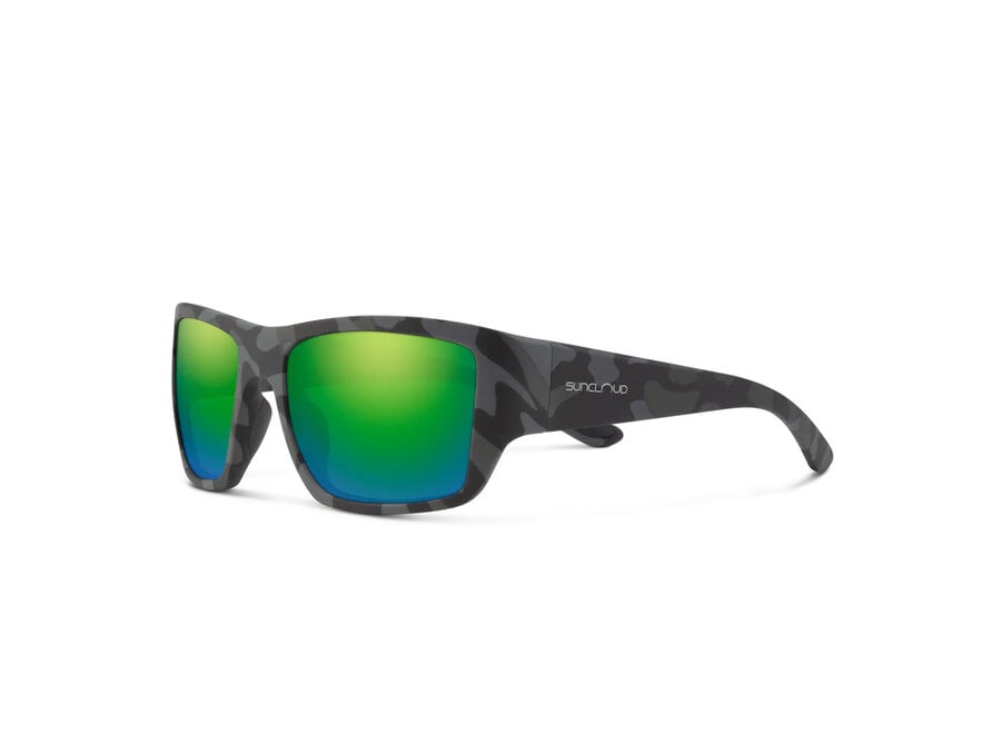 Suncloud Sculpin Matte Stonefish Polarized Green Mirror Sunglasses