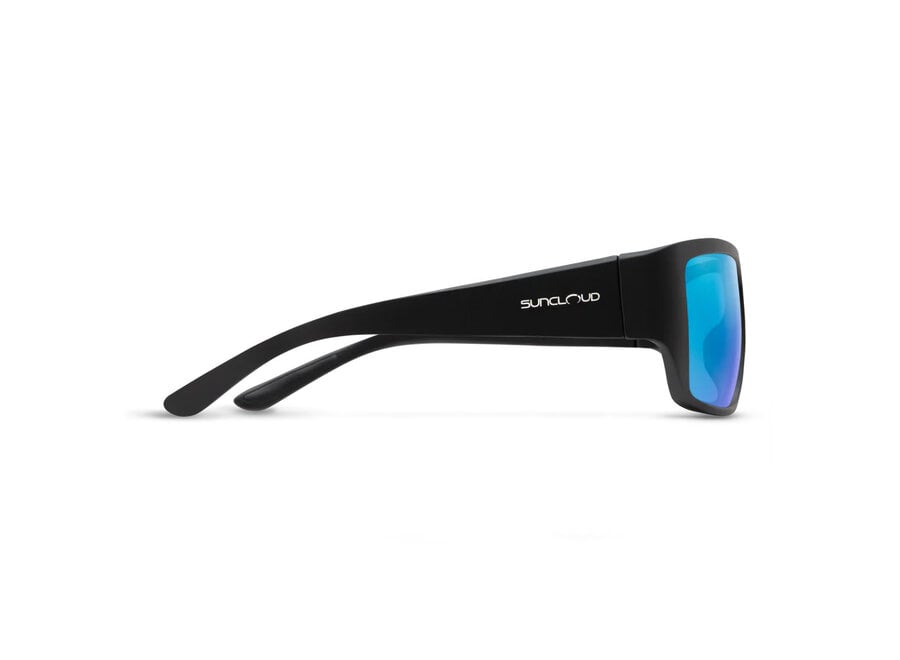 Suncloud Sculpin Matte Black Polarized Blue Mirror Sunglasses