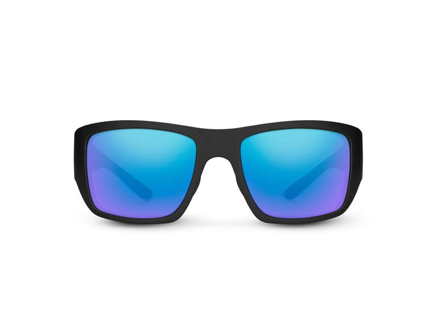 Suncloud Sculpin Matte Black Polarized Blue Mirror Sunglasses