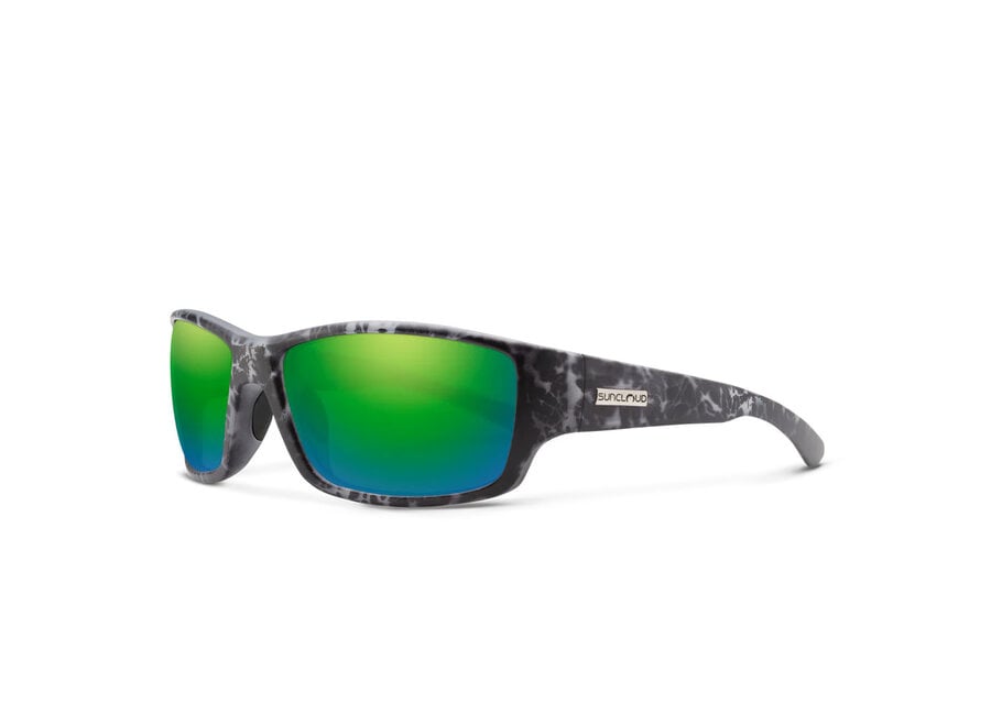 Suncloud Hull Matte Stonefish Polarized Green Mirror Sunglasses