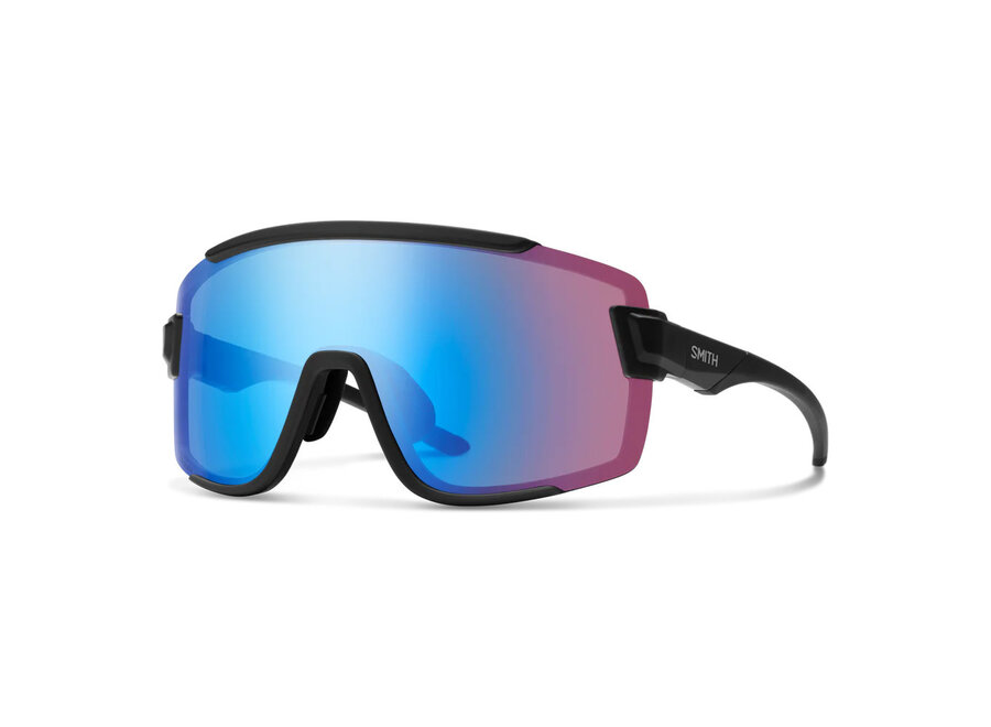 Smith Optics Wildcat Matte Black| ChromaPop Low Light Rose Blue Mirror Sunglasses