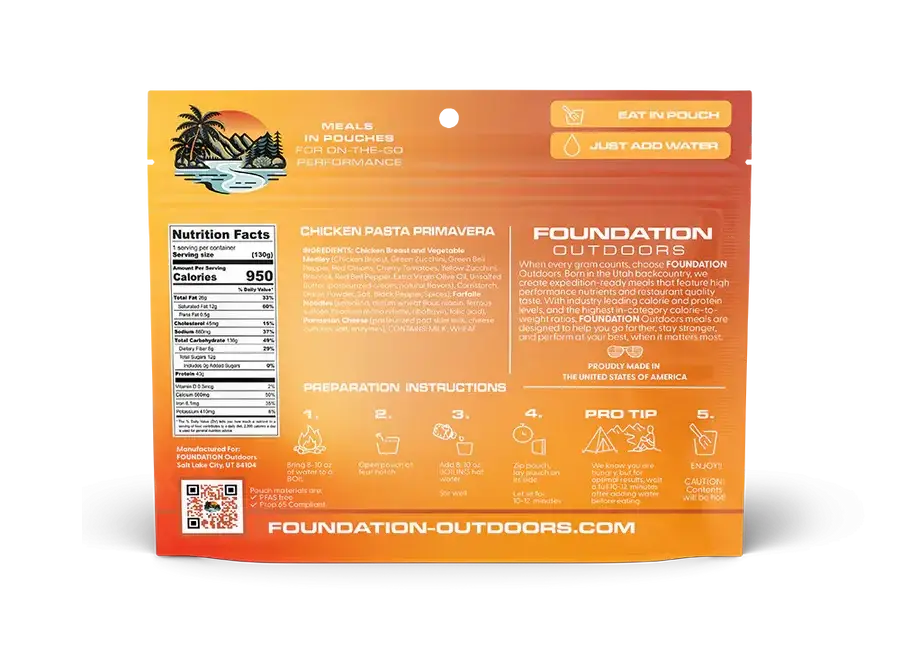 Foundation Food Chicken Pasta Primavera Meal