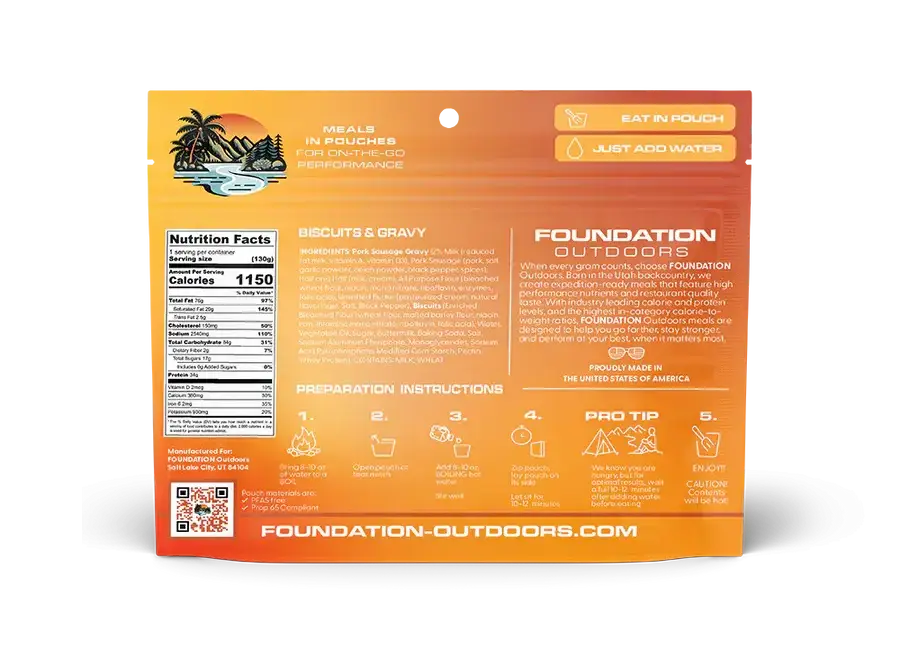 Foundation Food Biscuits & Gravy Meal