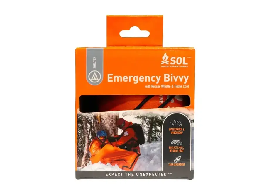 SOL Emergency Bivvy with Rescue Whistle Orange