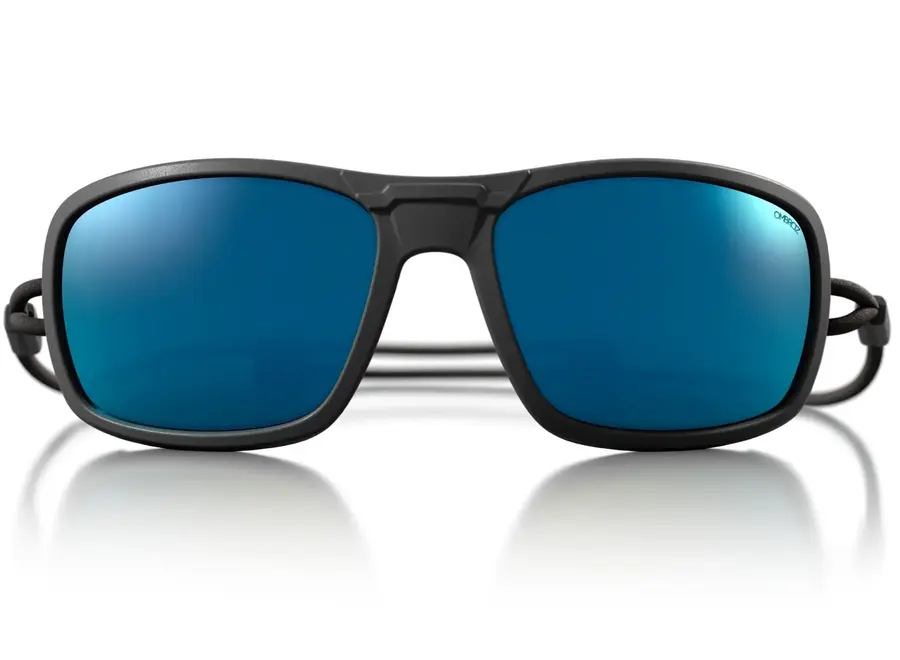 Ombraz Azzurro Charcoal Polarized Grey with Blue Mirror Armless Sunglasses