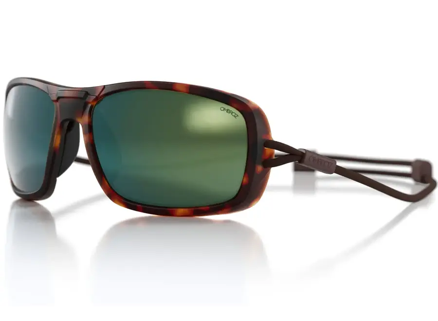 Ombraz Azzurro Tortoise Polarized Grey with Green Mirror Armless Sunglasses