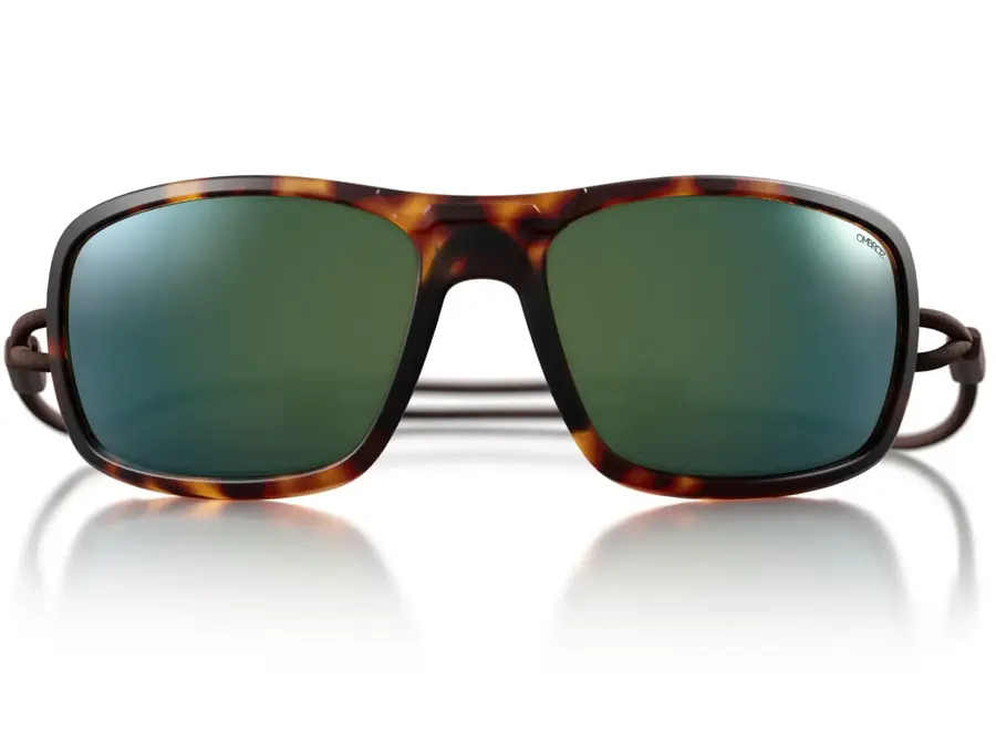 Ombraz Azzurro Tortoise Polarized Grey with Green Mirror Armless Sunglasses