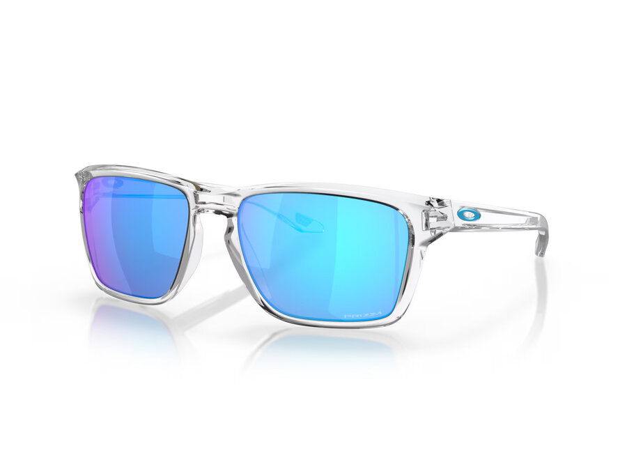 Oakley Sylas Polished Clear Sunglasses with Prizm Sapphire Lenses