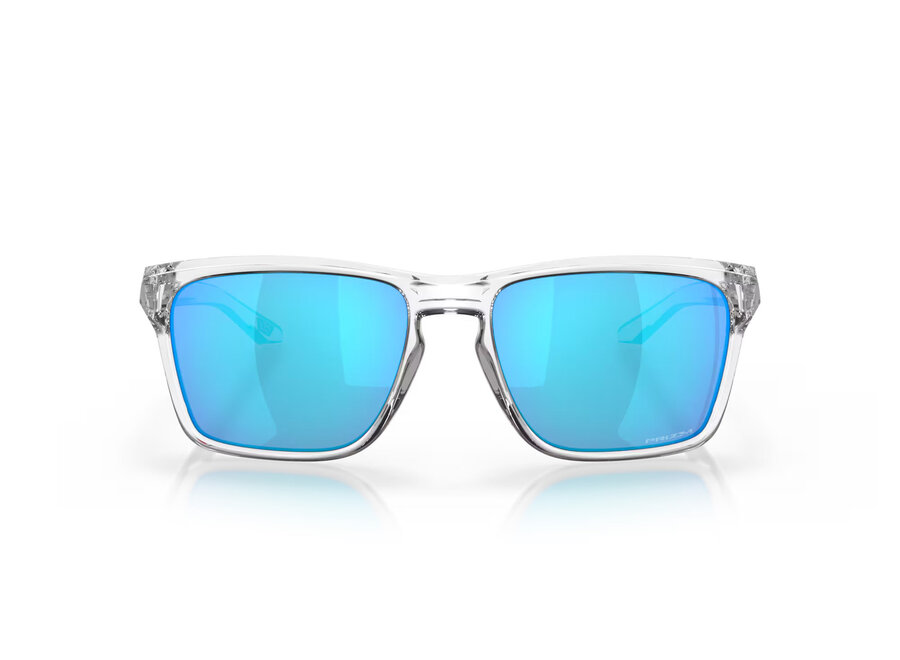 Oakley Sylas Polished Clear Sunglasses with Prizm Sapphire Lenses