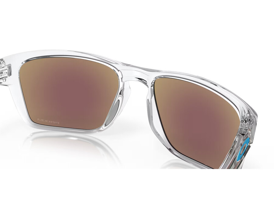 Oakley Sylas Polished Clear Sunglasses with Prizm Sapphire Lenses