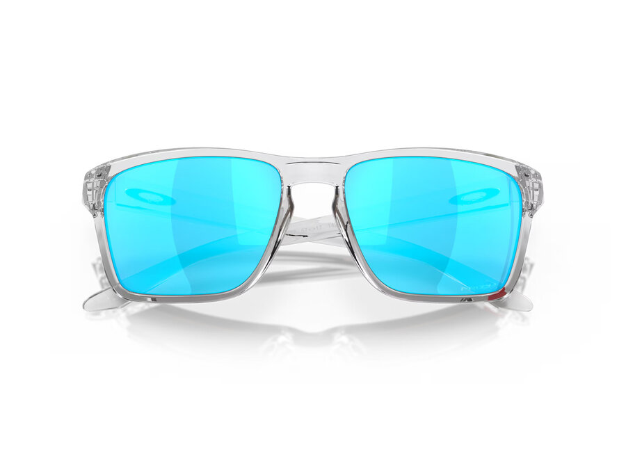 Oakley Sylas Polished Clear Sunglasses with Prizm Sapphire Lenses