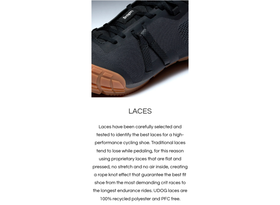 UDOG Distanza Carbon Cycling Shoe Gravel with Laces