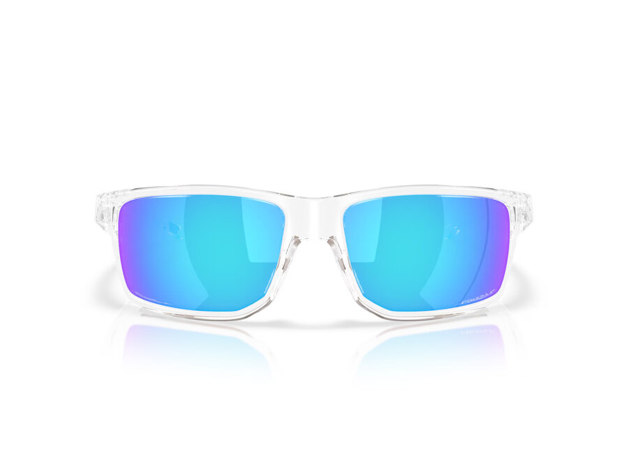 Oakley Gibston XL Clear Frame Prizm Sapphire Polarized Lenses
