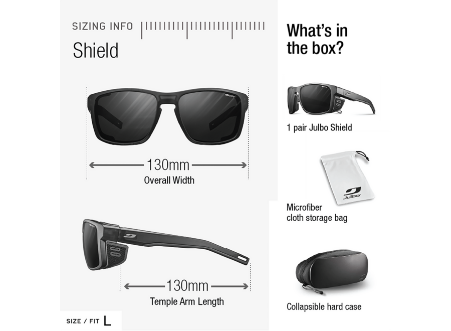Julbo Shield Translucent Black / Neon Orange REACTIV 2-4 Polarized Sunglasses