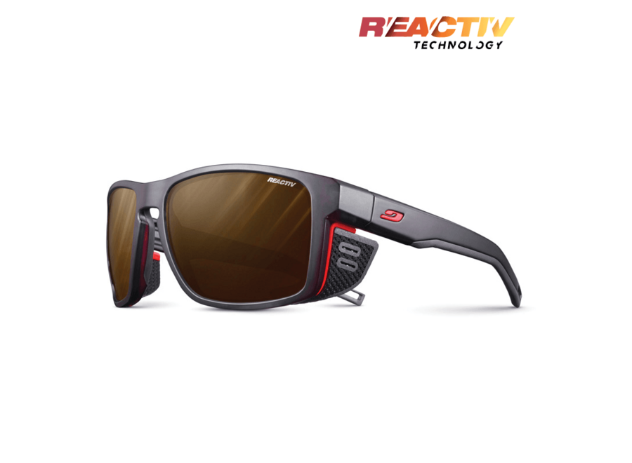 Julbo Shield Translucent Black / Neon Orange REACTIV 2-4 Polarized Sunglasses
