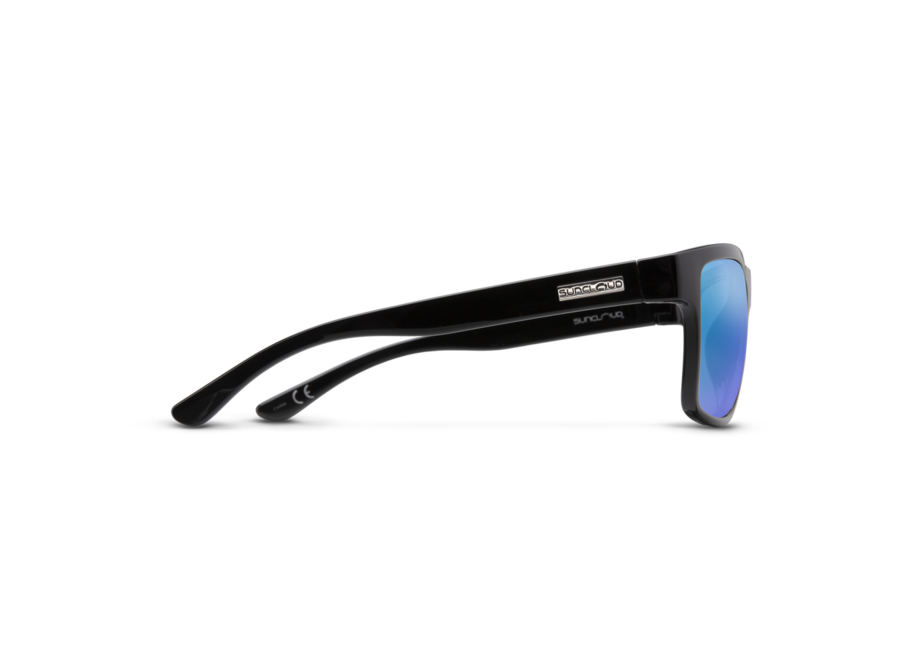 Suncloud A-Team Black Frame Polarized Blue Mirror Lens Sunglasses