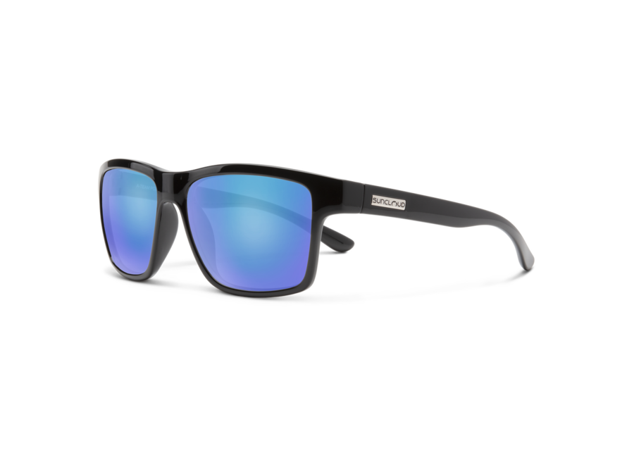 Suncloud A-Team Black Frame Polarized Blue Mirror Lens Sunglasses
