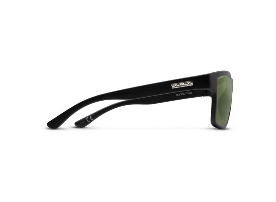 Suncloud A-Team Matte Black Frame Polarized Gray Green Lens Sunglasses
