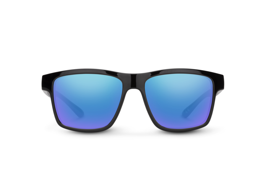 Suncloud A-Team Black Frame Polarized Blue Mirror Lens Sunglasses