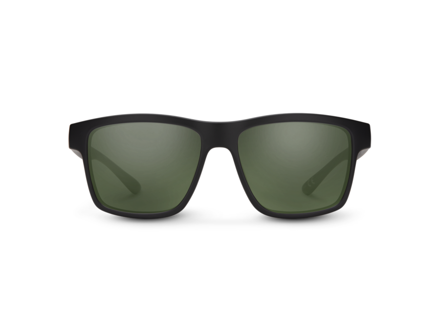 Suncloud A-Team Matte Black Frame Polarized Gray Green Lens Sunglasses