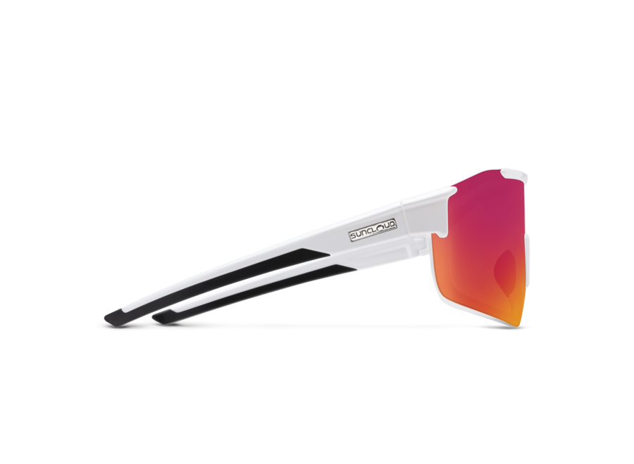 Suncloud Domain White Polarized Red Mirror Sunglasses