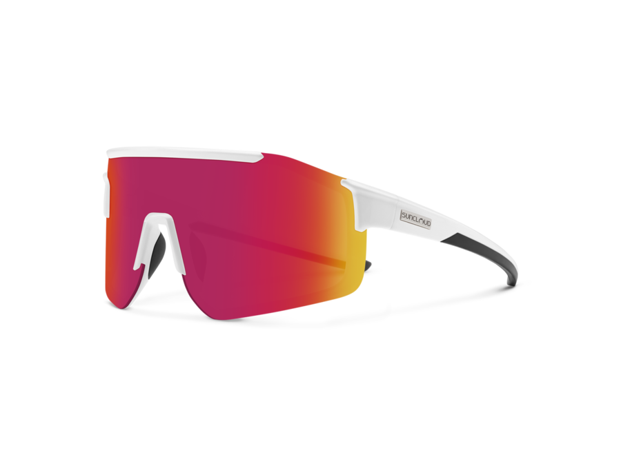 Suncloud Domain White Polarized Red Mirror Sunglasses