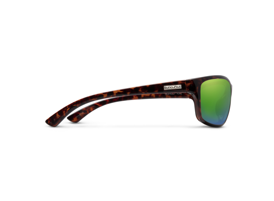 Suncloud Sentry Tortoise Frame Polarized Green Mirror Lens Sunglasses