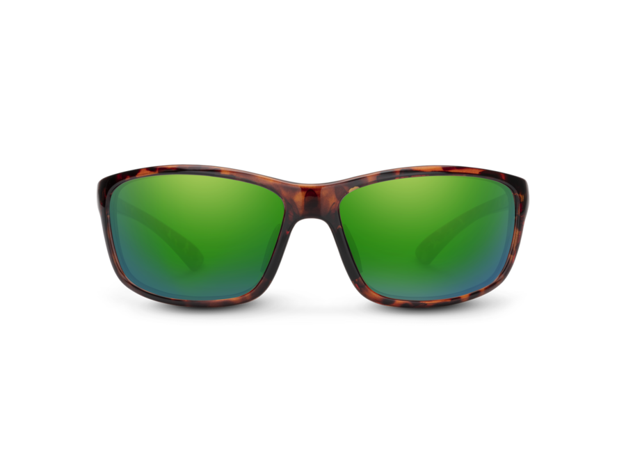 Suncloud Sentry Tortoise Frame Polarized Green Mirror Lens Sunglasses