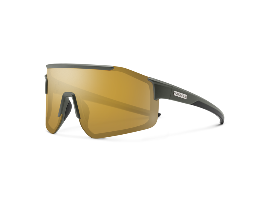Suncloud Domain Matte Olive Frame Polarized Sienna Mirror Lens Sunglasses