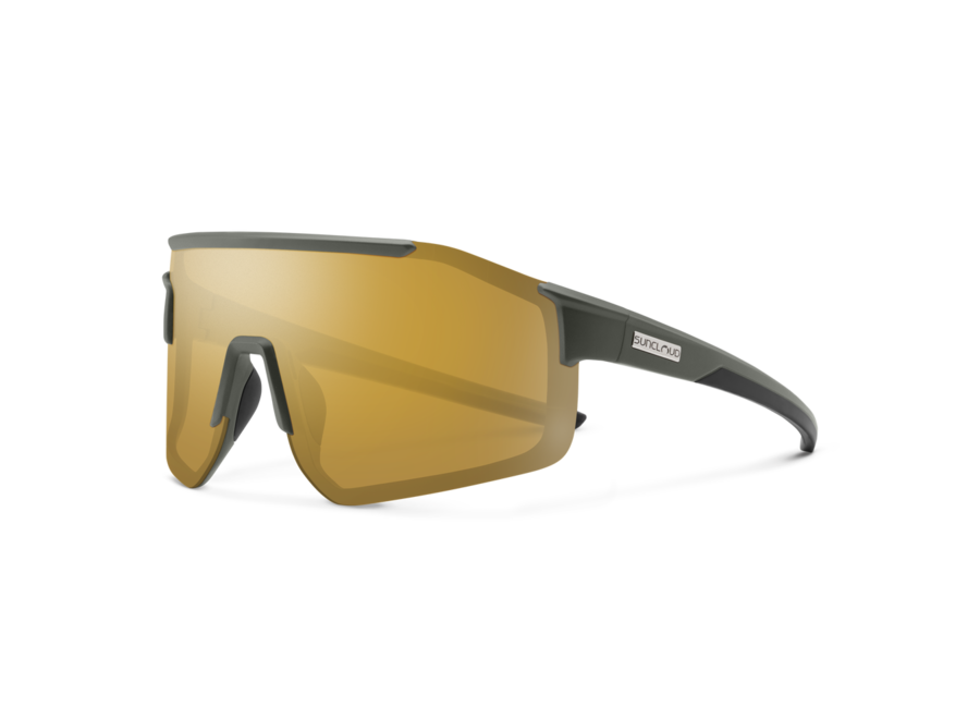 Suncloud Domain Matte Olive Frame Polarized Sienna Mirror Lens Sunglasses