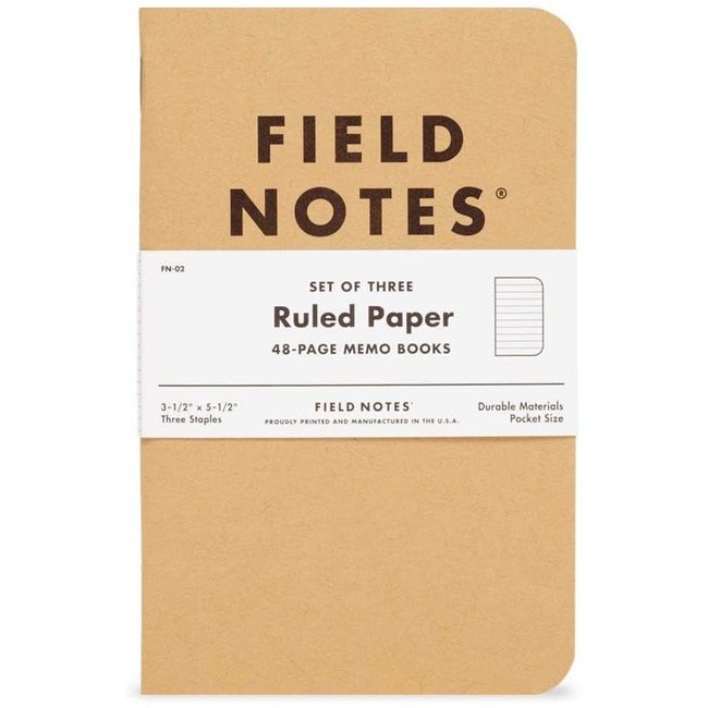 Field Notes Original Kraft 3-Pack Ruled