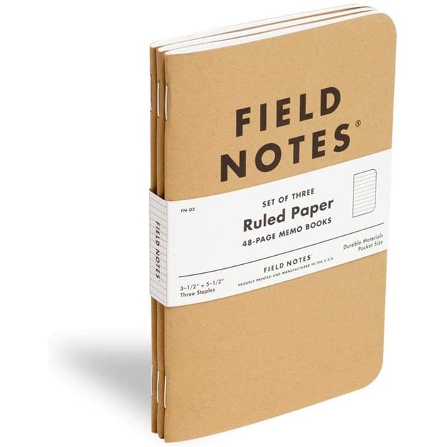 Field Notes Original Kraft 3-Pack Ruled