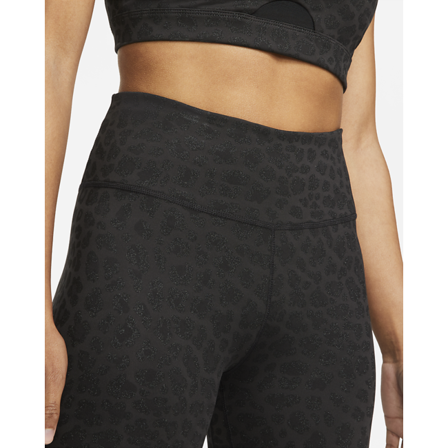 Nike Women's One Dri-Fit Glitter Leopard Mid-Rise Tight