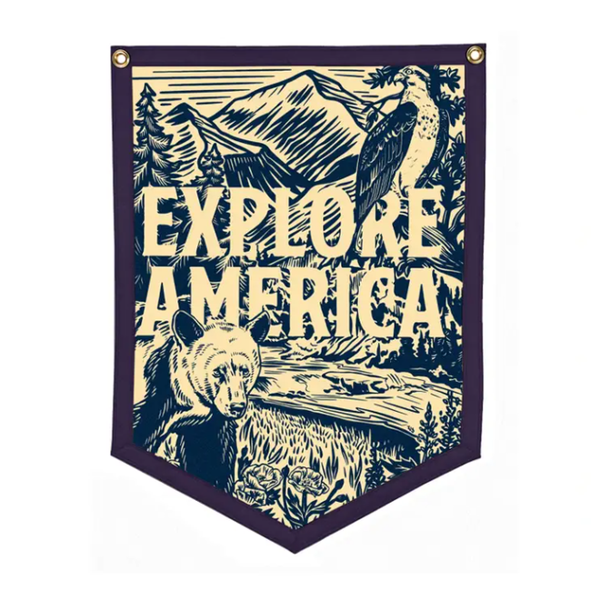 Oxford Pennant Explore America Camp Flag