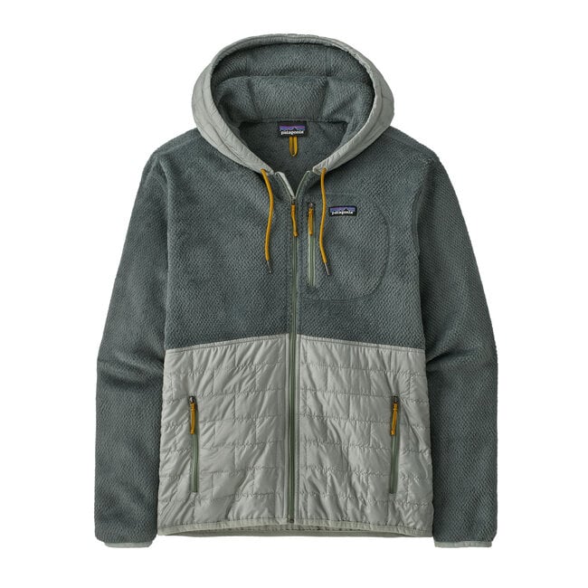 Men's Patagonia Two Tone Grey Quarter Snap Hooded Fleece Size