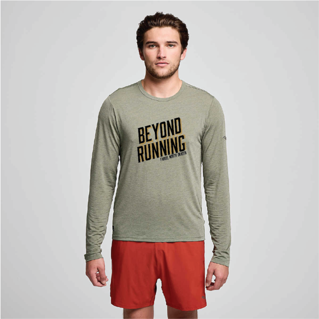 Saucony Men's BR Bourbon Letters Stopwatch Long Sleeve