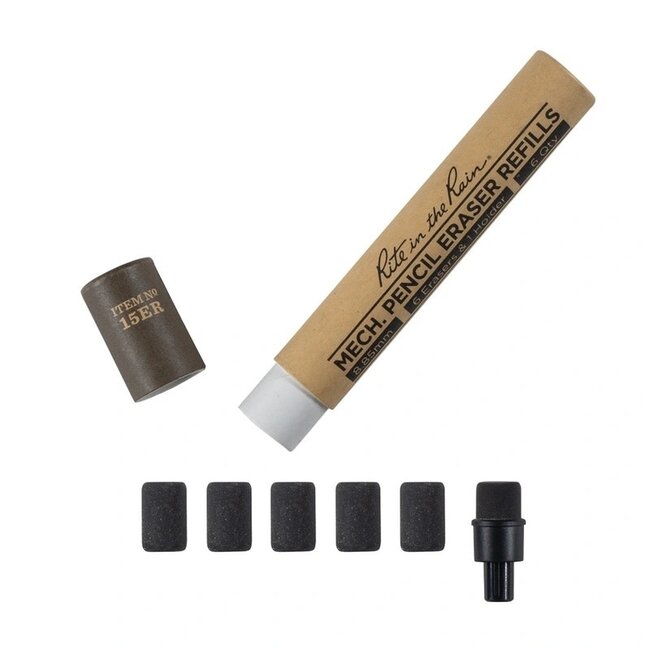 Rite In The Rain 1.3mm Mechanical Pencil Eraser Refill 6pk - 15 Series