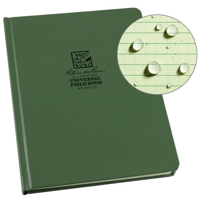 Rite In The Rain Hard Cover Book 6.75" x 8.75" Green