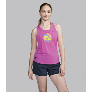 Saucony Women's Run Fargo Sunny Groove Stopwatch Singlet
