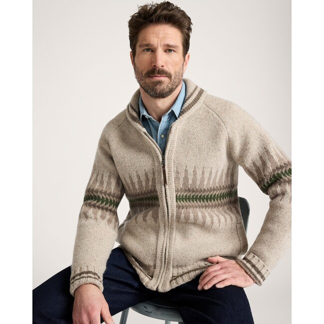 Pendleton Men's Sawtooth Buck Lambswool Zip Cardigan