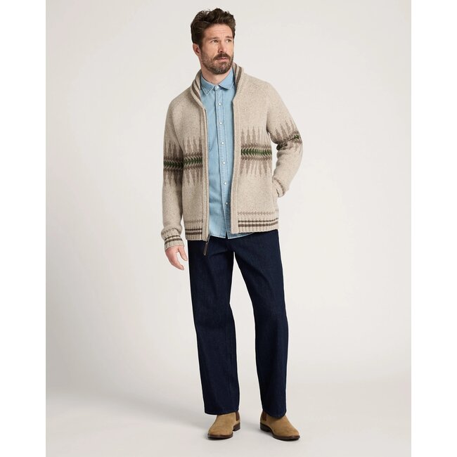 Pendleton Men's Sawtooth Buck Lambswool Zip Cardigan