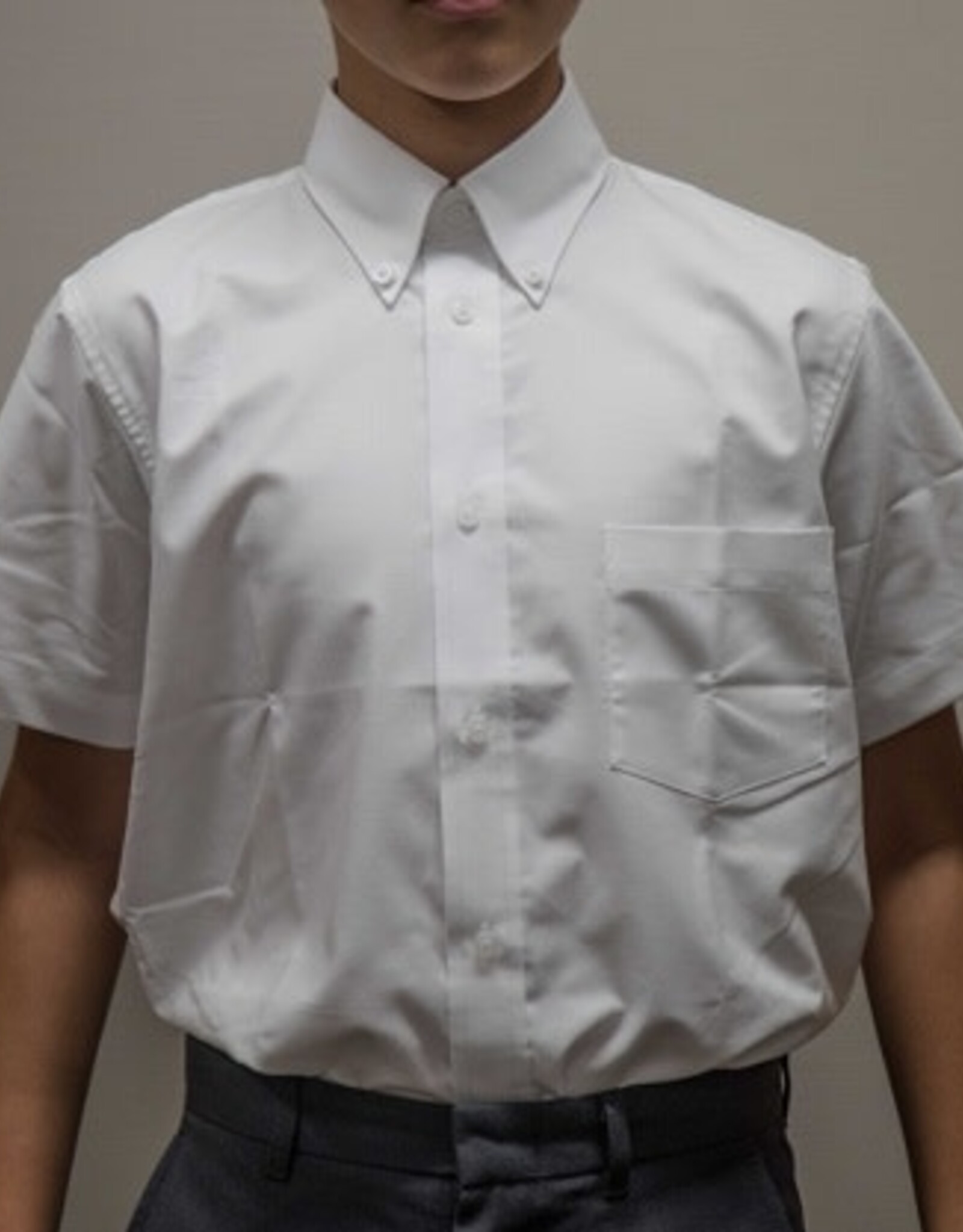 Shirt - Button Down Mens - Short Sleeve - Sized by Neck in Inches