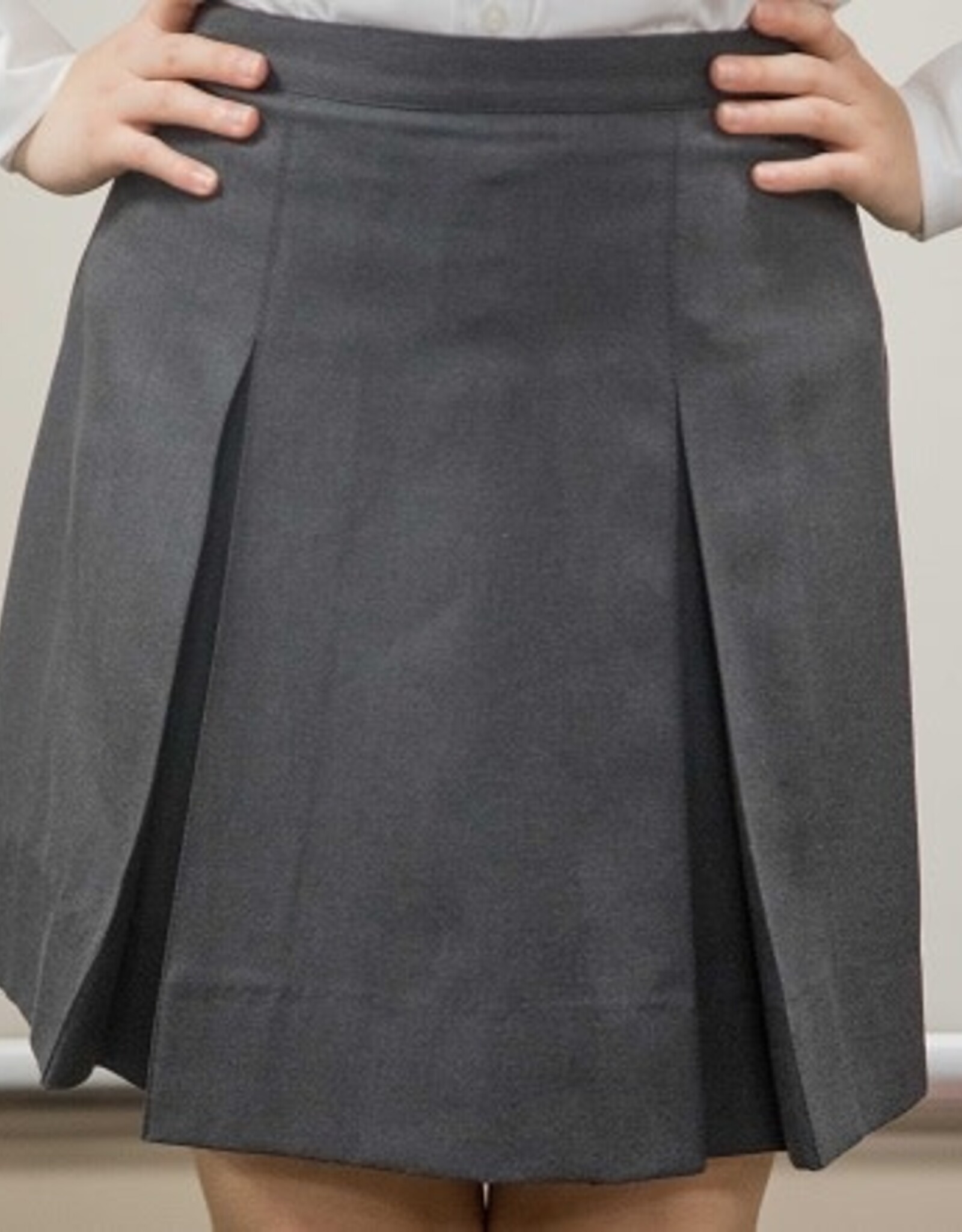 Grey Box Pleat Skirt