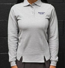 Grey Upper Long Sleeve Fitted Golf Shirt - Adult