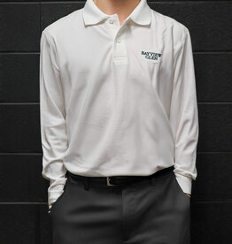 White Prep Long Sleeve Unfitted Golf Shirts - Adult