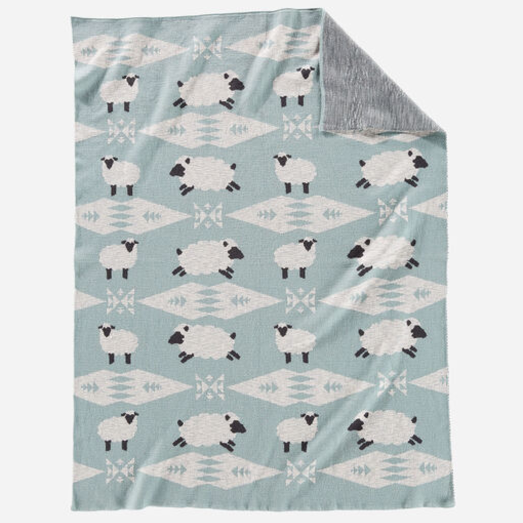 Pendleton Baby Shower Knit Baby Blanket With Beanie Sheep