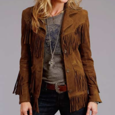 Stetson Stetson | Leather Fringe Jacket | Brown